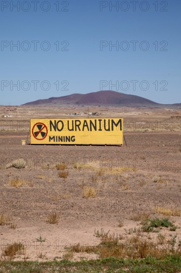 Cameron, Arizona - A sign on the Navajo Nation expresses opposition to Energy Fuels' controversial