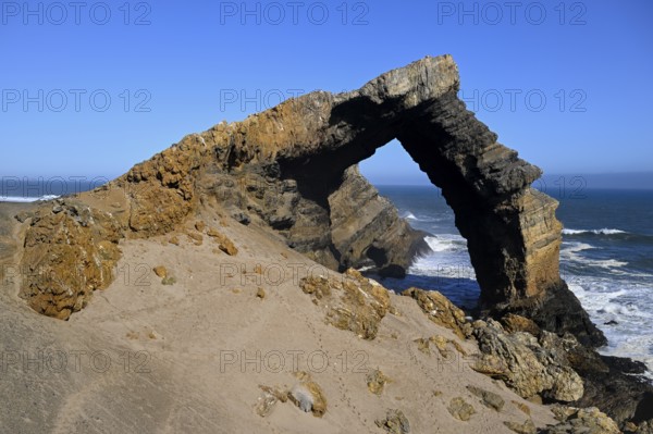Arch rock, 55 metre high limestone arch, restricted diamond area, near Lüderitz, Karas region,