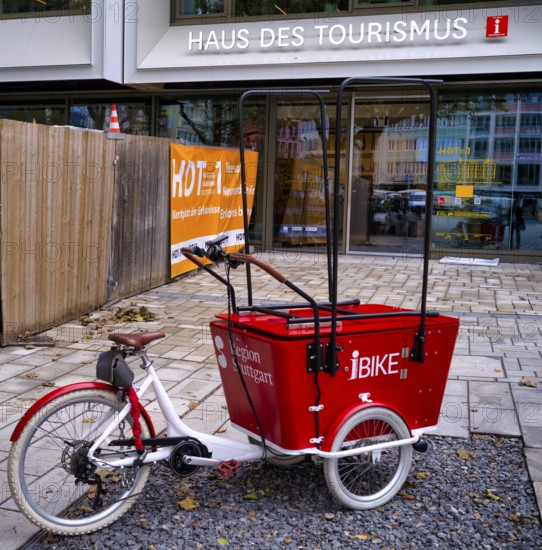 IBike, Inforad, cargo bike of the Haus des Tourismus, tourist office, Marktplatz, Stuttgart,
