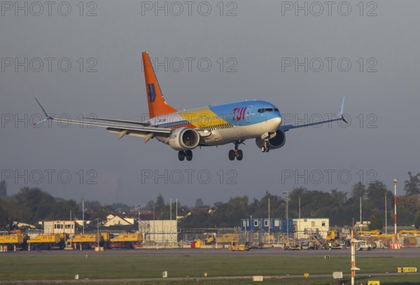 Flight operations at Stuttgart Airport. Aircraft approaching the airport. Aircraft registration