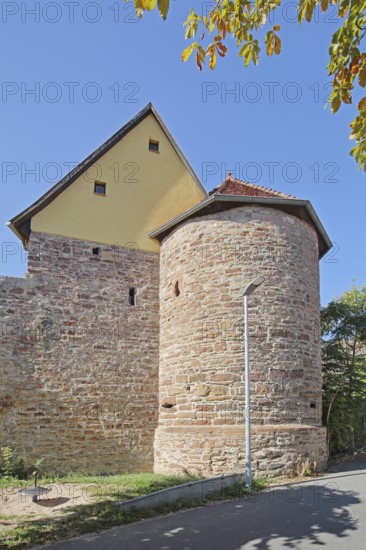 Historic defence defence tower of the former town fortifications, town wall, Höllgasse, Wiesloch,