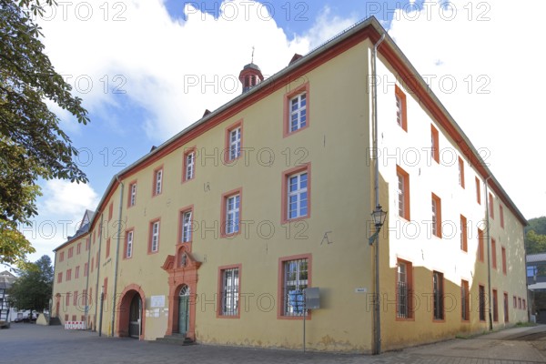 Yellow St Michael Grammar School, building, Bad Münstereifel, Ahrgebirge, Eifel, North