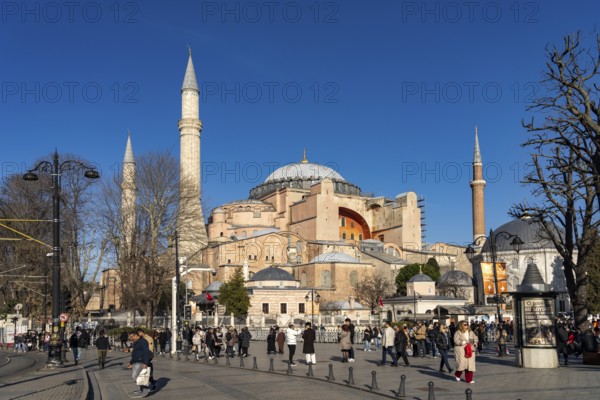 Today's Hagia Sophia mosque or Church of St Sophia, former Byzantine church and museum in Istanbul,