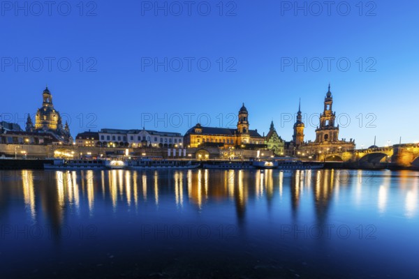 Old town skyline with Brühl's Terraces, Church of Our Lady, Cathedral Sanctissimae Trinitatis,