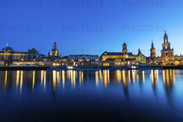 Old town skyline with Brühl's Terraces, Church of Our Lady, Academy of Fine Arts, Cathedral