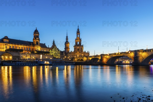 Old town skyline with Brühl's Terraces, Cathedral Sanctissimae Trinitatis, Court of Appeal,