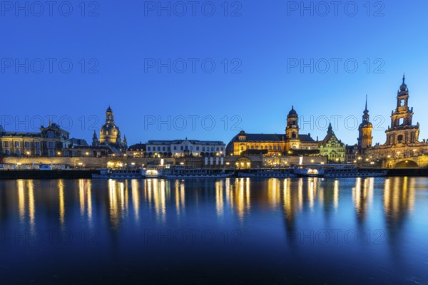 Old town skyline with Brühl's Terraces, Church of Our Lady, Academy of Fine Arts, Cathedral