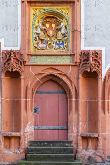 Entrance door at the cathedral square, Meißen, Saxony, Germany