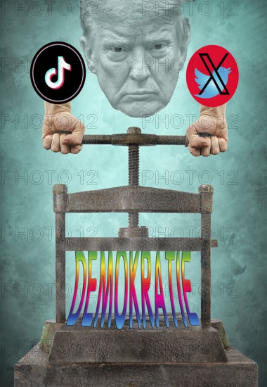 Symbolic image, asocial networks, X-Twitter, Elon Musk, TikTok, false reports, freedom,