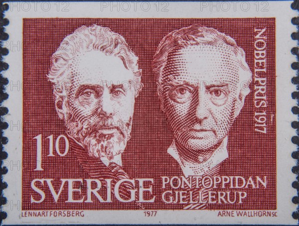 Henrik Pontoppidan (1857-1943) and Karl Gjellerup (1857-1919), both Danish authors who together