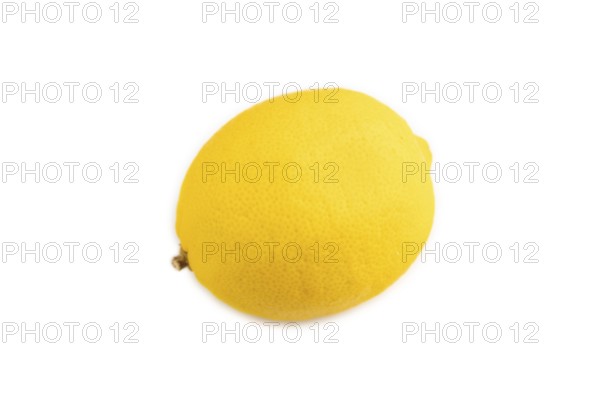 Yellow Lemon isolated on white background. Side view, close up. healthy food, vegetable, minimalism