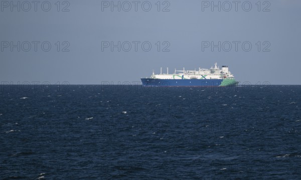 LNG tanker Nuaijah in calm weather, Baltic Sea, near Rostock, Mecklenburg-Western Pomerania,