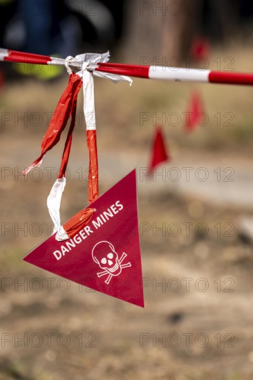 Civil defence exercise scenario, after a drone attack on a residential area, emergency services