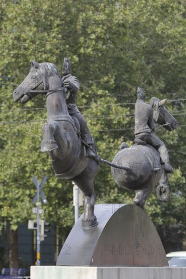 Magdeburg hemispheres by Thomas Virnich 2012, monument to physicist and mathematician Otto von