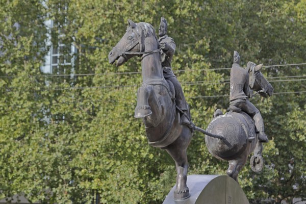 Magdeburg hemispheres by Thomas Virnich 2012, monument to physicist and mathematician Otto von