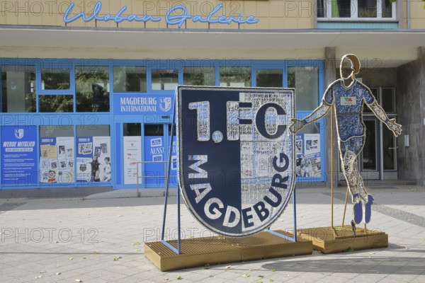 1st FC Magdeburg, emblem of the football club, figure, football player, football, art gallery,