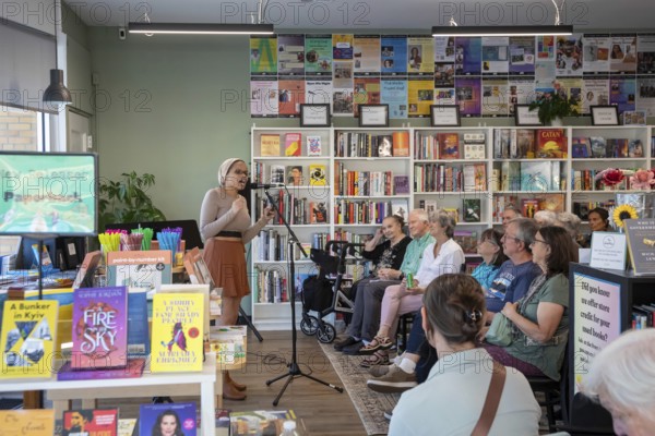 Detroit, Michigan - Melinda Billingsley, a spoken-word poet, performs her work at Next Chapter