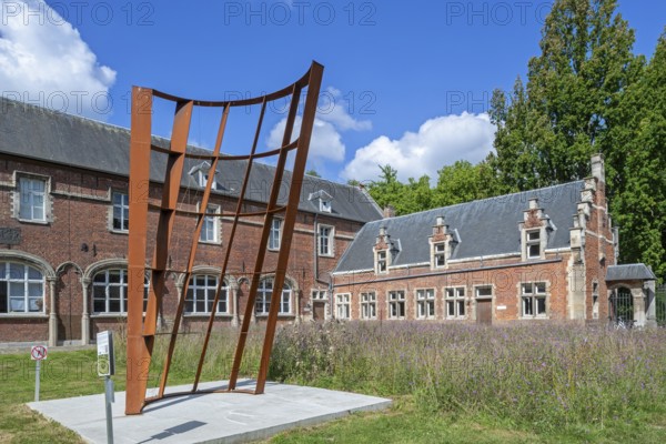 Modern artwork at Arenberg Castle, 16th century Flemish Renaissance château in Heverlee, now owned