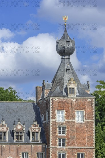 Arenberg Castle, 16th century Flemish Renaissance château showing onion dome with Reichsadler,