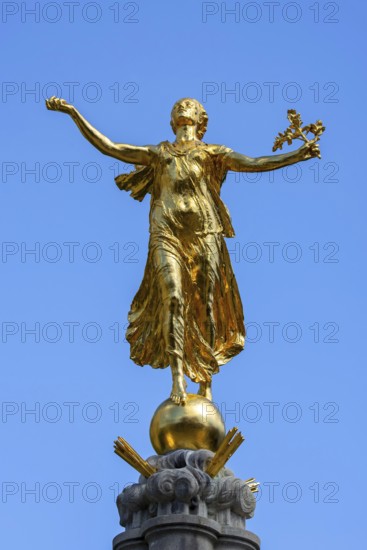 World War One monument showing Nike, Greek goddess of victory near church of Our Lady ten Poel at