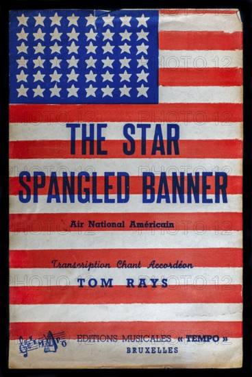 Booklet with transcription of the The Star Spangled Banner, national anthem of the United States,