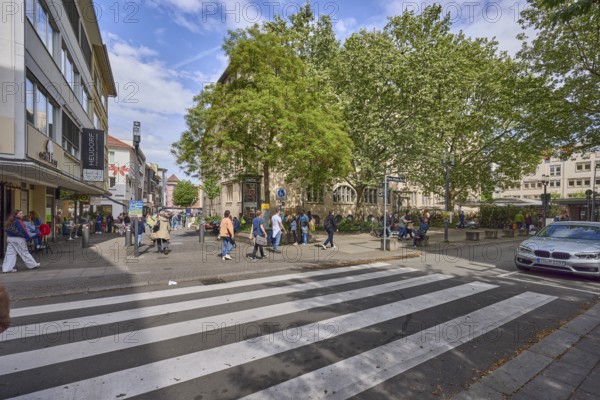 Pedestrian zone, street, square, pedestrian crossing, zebra crossing, general architecture,