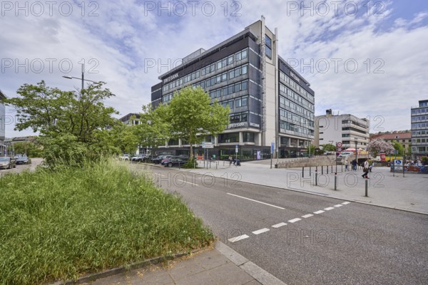 Baden-Württembergische Bank, BW-Bank, modern architecture, street, pedestrian crossing, general