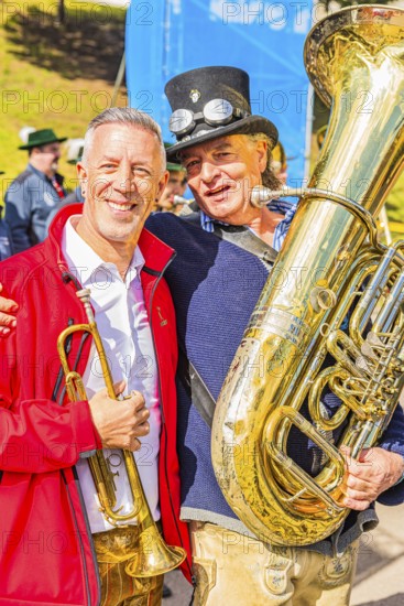 The musicians Roland Schleifer and Günter Höchtl from the music group Blechblosn, Wiesnwirte