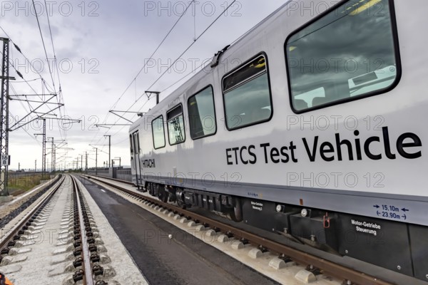 Test run on the new railway line between Wendlingen and the new airport station. The section of the
