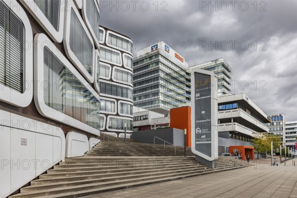 Z-UP, modern architecture on Heilbronner Strasse. Building complex on the edge of the Europaviertel