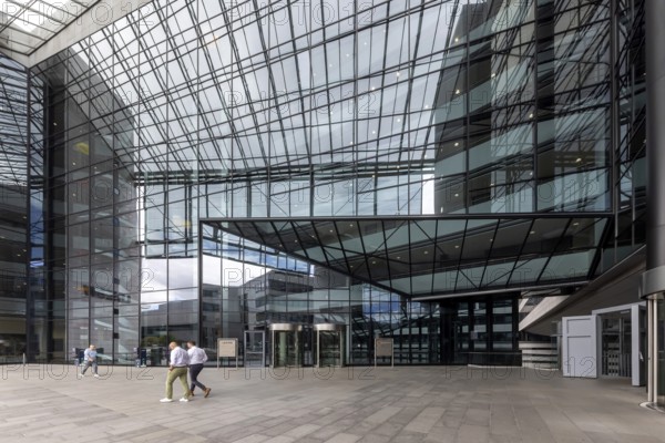 Landesbank Baden-Württemberg, LBBW. Exterior view with glass façade. Europaviertel Stuttgart,