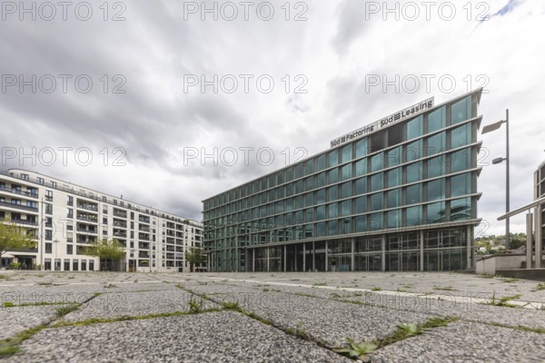Pariser Platz. Modern architecture in the European quarter. The square heats up very much in summer