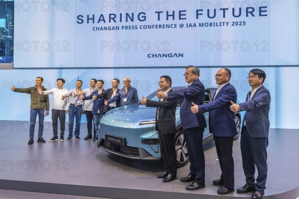 Exhibition stand of the Chinese manufacturer Changan. Model compact SUV Deepal S05. IAA MOBILITY in