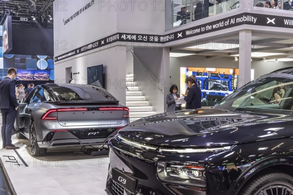 XPeng exhibition stand. IAA MOBILITY in Munich. The motor show presents itself as a holistic