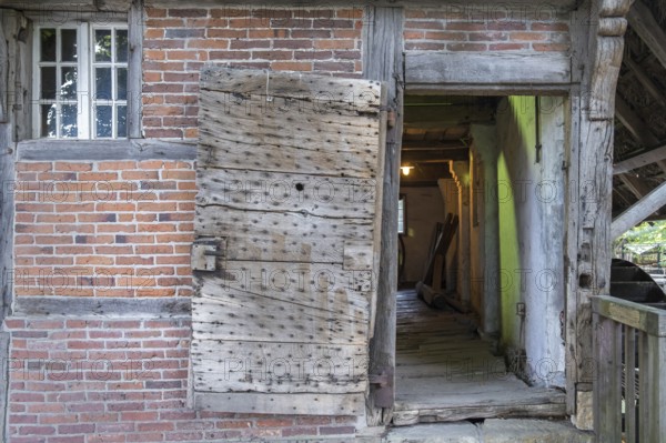 Entrance to the historic Haarmühle mill, Ahaus-Alstätte, Münsterland, North Rhine-Westphalia,