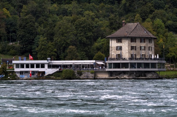 Rhine Falls Schaffhausen, waterfall, Panoramarestaurant Schlössli Wörth, Neuhausen, Canton