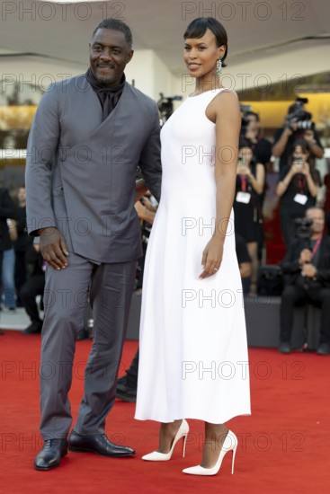 Venice, Italy - 2 September 2025: Idris Elba and Sabrina Dhowre Elba during the red carpet of - A