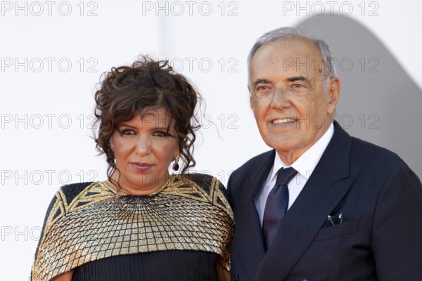 Venice, Italy - 3 September 2025: Kaouther Ben Hania and Alberto Barbera during the Red Carpet of -