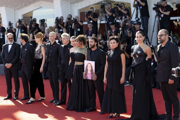 Venice, Italy - 3 September 2025: Nadim Cheikhrouha, Odessa Rae, James Wilson, Joaquin Phoenix,
