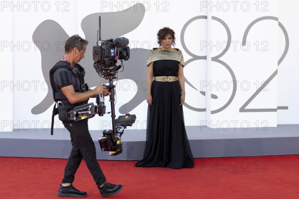 Venice, Italy - 3 September 2025: Kaouther Ben Hania during the red carpet of - The Voice Of Hind