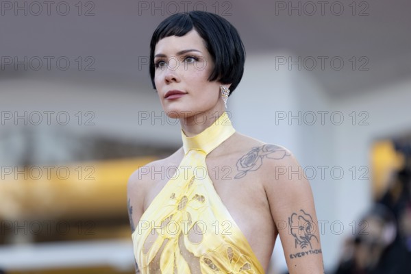 Venice, Italy - 1 September 2025: Halsey during the red carpet of - The Smashing Machine - during