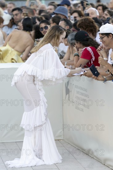 Venice, Italy - 3 September 2025: Fanni Wrochna during the red carpet of - Duse - during the 82nd