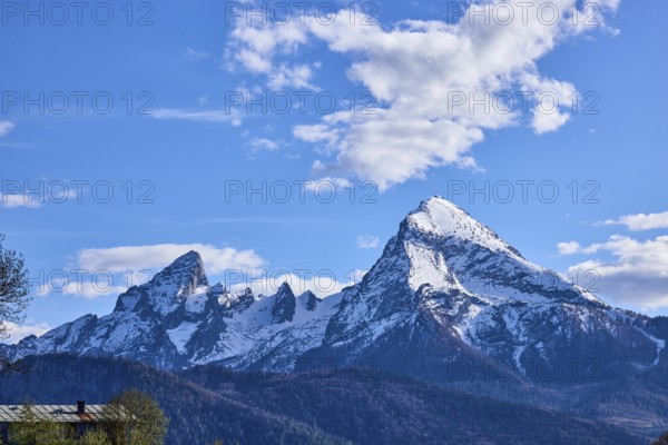 Mountain Watzmann, landscape photography, mountain landscape, mountains, coniferous forest, blue