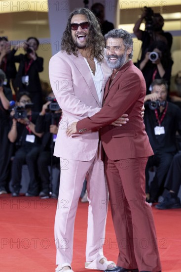 Venice, Italy - 3 September 2025: Jason Momoa and Oscar Isaac during the red carpet of - Cartier