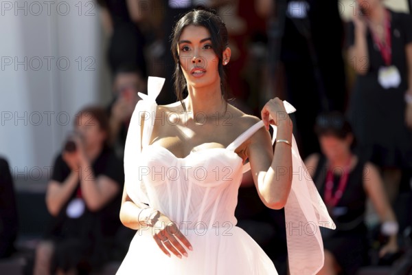 Venice, Italy - 3 September 2025: Ahlam El Brinis during the red carpet of - The Voice Of Hind