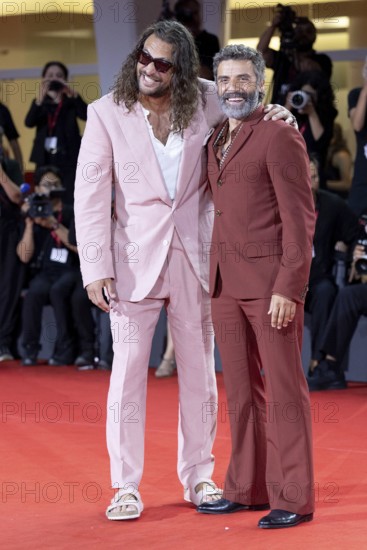 Venice, Italy - 3 September 2025: Jason Momoa and Oscar Isaac during the red carpet of - Cartier