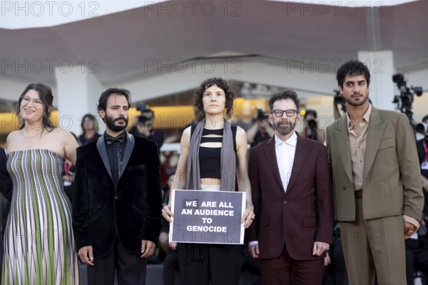 Venice, Italy - 1 September 2025: Charlie Kaufman, Eva H.D., Josef Akiki, Emily McCann Lesser, Avan