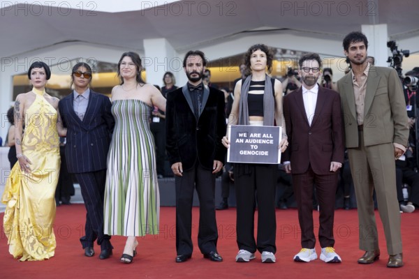 Venice, Italy - 1 September 2025: Charlie Kaufman, Eva H.D., Josef Akiki, Emily McCann Lesser,