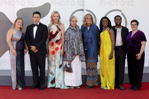 Venice, Italy - 3 September 2025: Danielle Turkov, Teo Yoo, Helen Hoehne, guest, Geralyn Dreyfous,