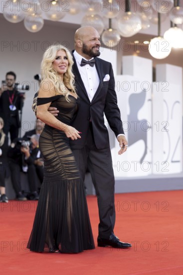Venice, Italy - 1 September 2025: Franci Alberding Kerr and Mark Kerr during the Red Carpet of -